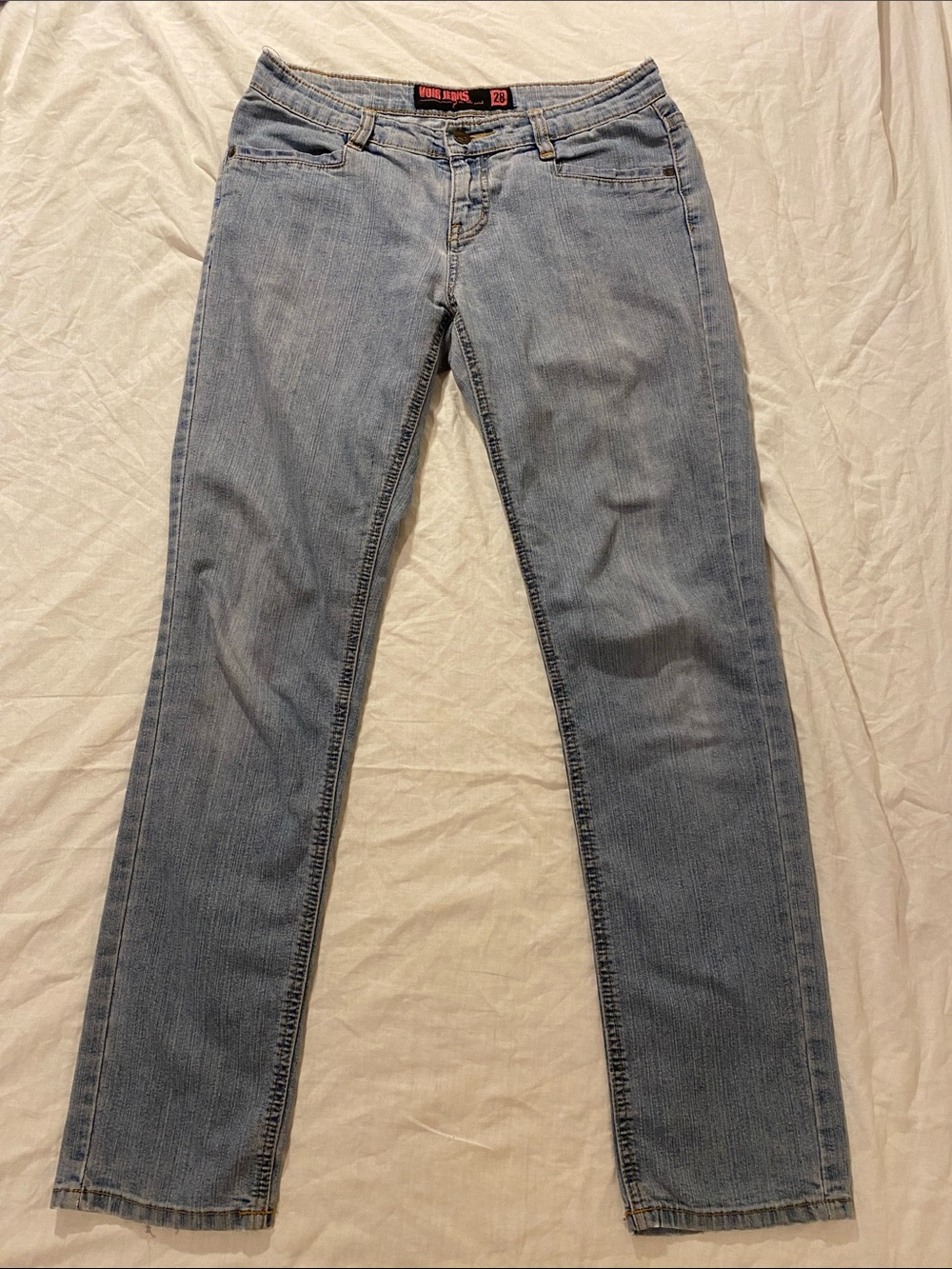 No Boundaries Women's Light Blue Straight Leg Jeans